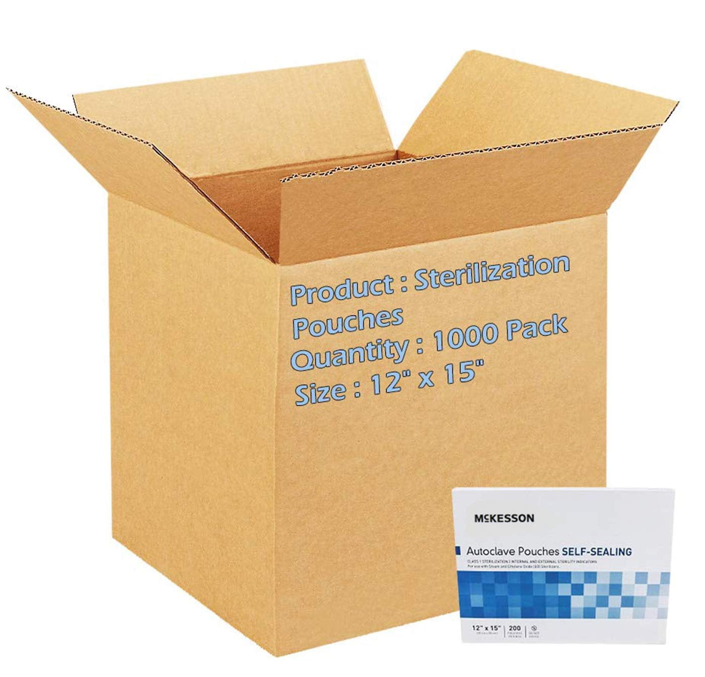 Sterilization Pouches 12" x 18". Pack of 1000 Sterilizing Pouches for