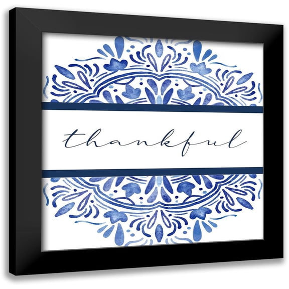 Allen, Kimberly 12x12 Black Modern Framed Museum Art Print Titled - Thankful Medallion