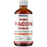 Blue Lily Organics Yacon Syrup - All Natural Prebiotic Sweetener and Sugar Substitute 8 fl oz.