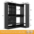 thumbnail image 4 of iSunirm Corner Closet Organizer System 2-Piece Set, 54''L x 31''W Wardrobe System with 3 Drawers, 2 Hanging Rods, and Shelves for Closet, Bedroom, Black, 4 of 5
