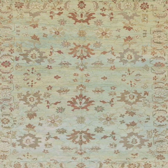 Ahgly Company Indoor Square Abstract Camel Brown Oriental Area Rugs, 8' Square