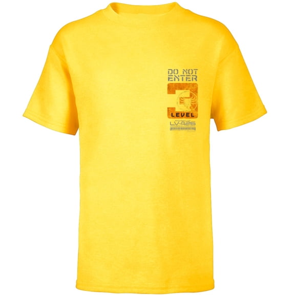 Alien 45th Anniversary Aliens 1986 Facehugger Level 3 LV-426 - Short Sleeve T-Shirt for Kids - Customized-Yellow