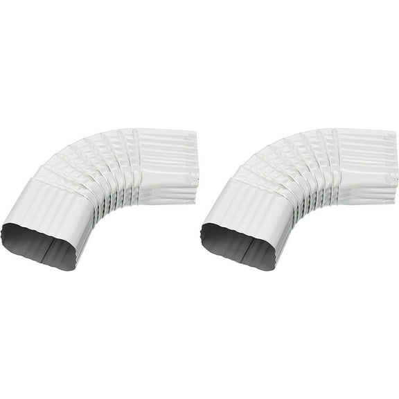 AMERIMAX HOME PRODUCTS 33065 2x3 Galvanized B Elbow, White Pack of 2
