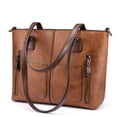 thumbnail image 1 of Bolso LOVEVOOK grande vintage de piel sintética marrón para mujer, 1 of 8