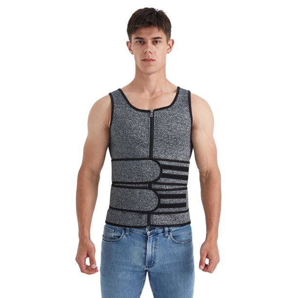 TFixol Hombres Neopreno Body Shaper Cintura Entrenador Traje Adelgazar Chaleco Peso