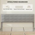 thumbnail image 4 of HOMCOM King Bed Frame with Upholstered Headboard Platform Bed Frame Grey, 4 of 10