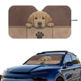 thumbnail image 2 of Xixirimido Car Windshield Sun Shade Front Windshield Cover Universal Fit for SUVs Trucks Foldable Front Window Sunshade Automotive Interior Accessories, Labrador Retriever Brown, 2 of 8