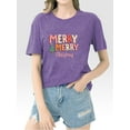 thumbnail image 2 of XIANQI Merry Merry Christmas T-Shirt Women's Short Sleeve Top XXL, 2 of 5