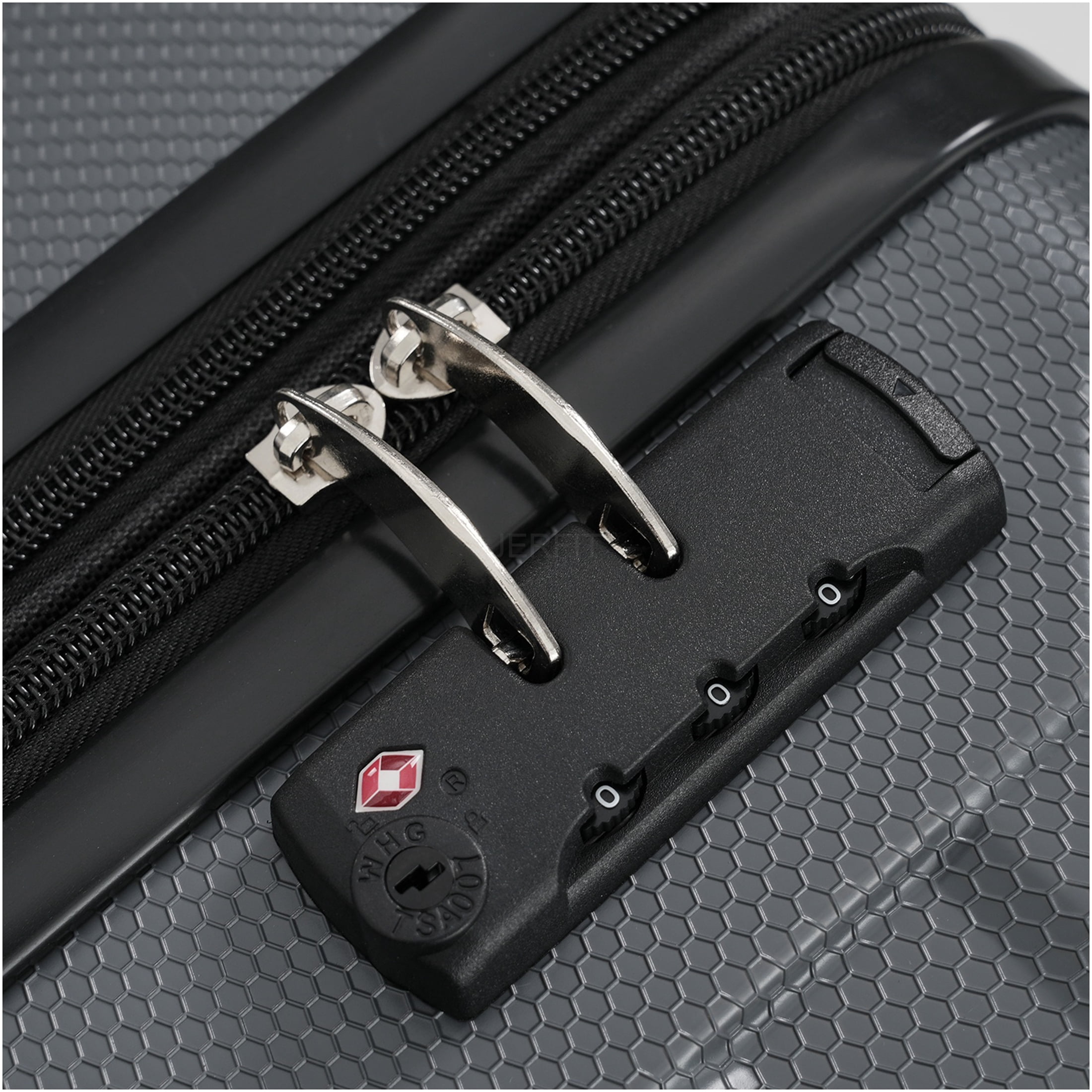 JERFIT 24 Inch Hardshell Checked Luggage with Spinner Wheels, TSA Lock, Expandable ABS Suitcase for Travel, Lightweight & Durable, Gray