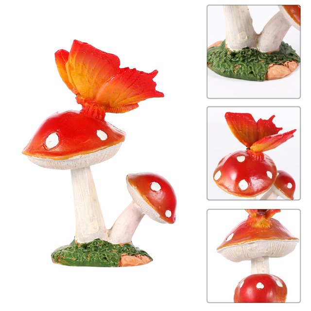 BEADCEST 1Pcs Mini Champignon en Résine pour Décoration Maison Animal Adorable