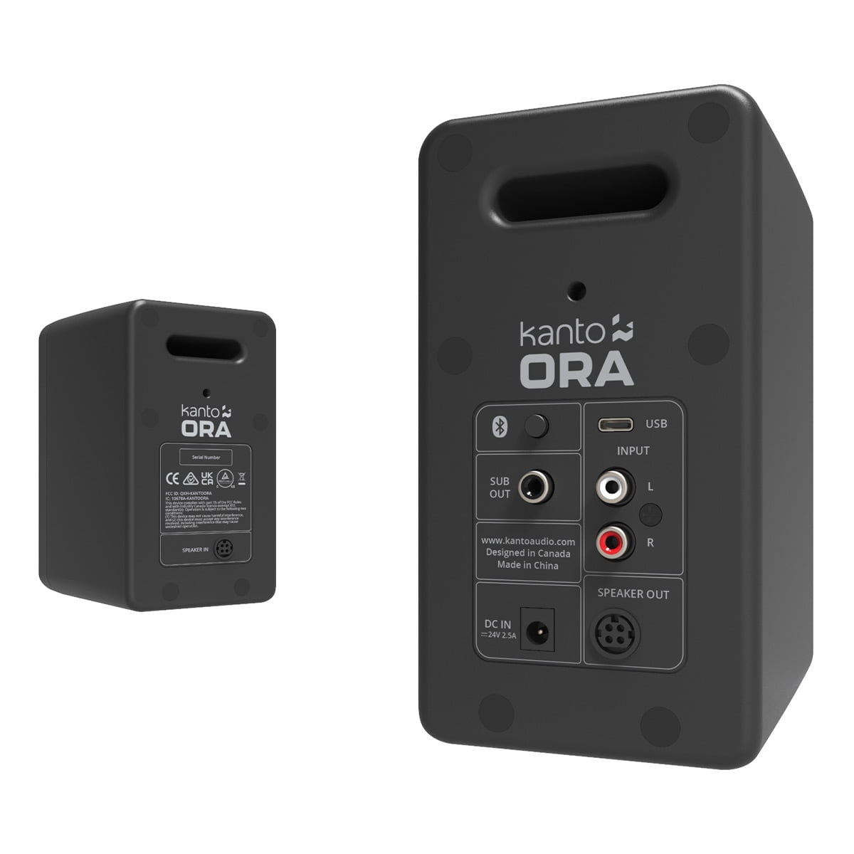 Kanto ORA 100W Powered Reference Desktop Computer Speakers with Bluetooth 5.0 and USB-C Input | Bi-Amplified | 100 Hz Automatic Crossover | Reference Quality Sound | Pair | Black