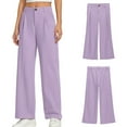 thumbnail image 3 of Kids School Uniform For Girls Skinny Pants Stretch Pants With Pockets Flare Leg Pants Boys Purple Uniform Pants Back To School Outfits For Girls Kids Girls Clothes Size 6-7 Years, 3 of 5