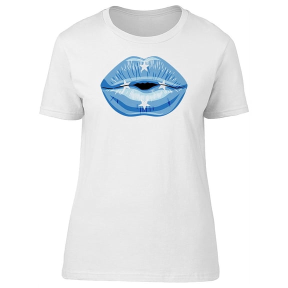 Lips With Micronesia States Flag T-Shirt Women -Image by Shutterstock, Female XX-Large