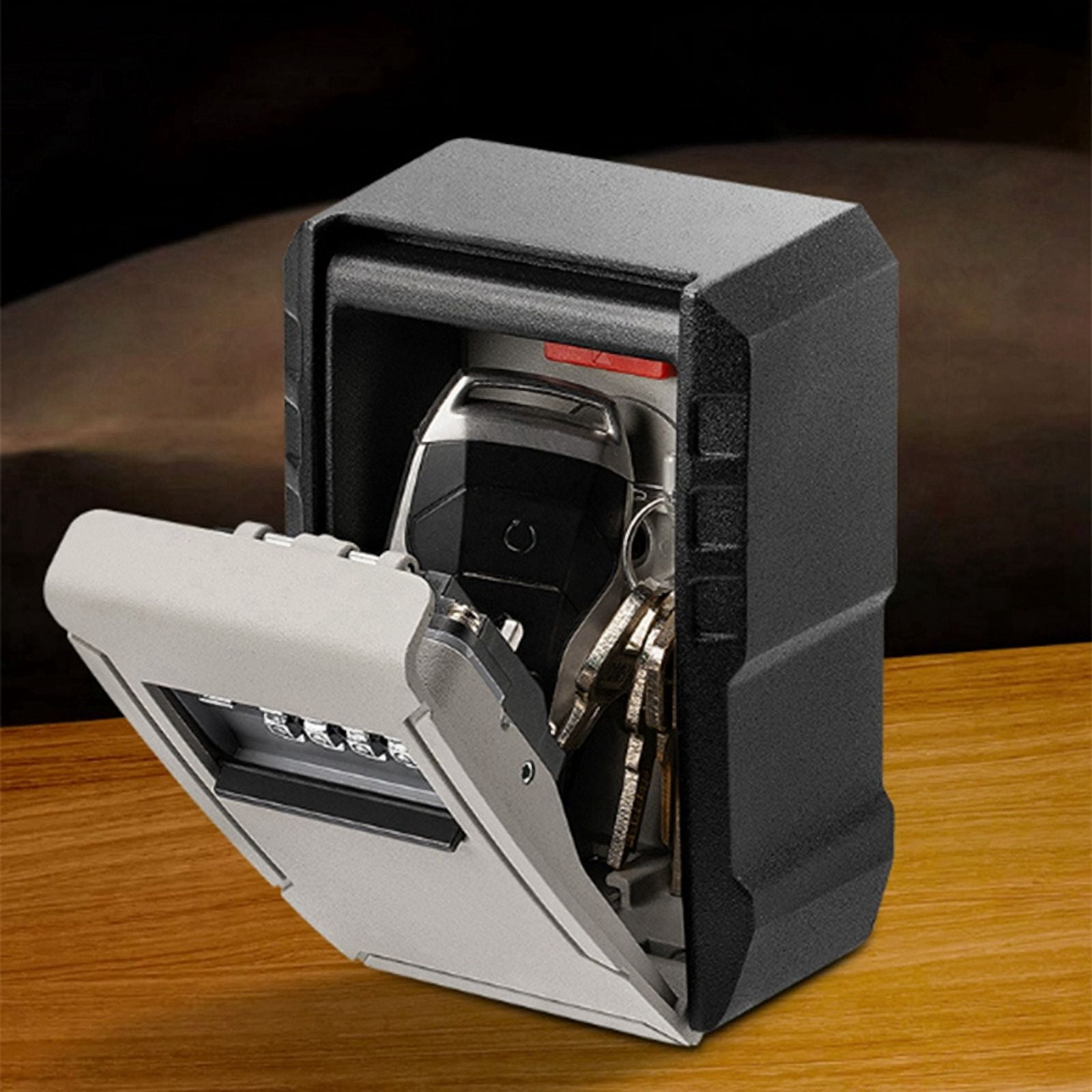 Large Space Design Password Key Box Gray Car Key Safe Box for Home Apartment Lockbox Free Installation Mobile