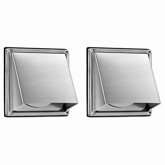 2 Pcs Évent Mural d'Extracteur Externe de 5 Pouces avec Coussinet et Rabat Anti-Retour, Couvercles d'Évent de Sécheuse Extérieurs en Acier Inoxydable pour la Maison