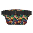 thumbnail image 3 of Saiise Colored Guitars Pattern Double Compartment Fanny Pack Square Waist Bag Adjustable Hands Free Running Hiking Belt Pack Travel Security Twill Crossbody, 3 of 9