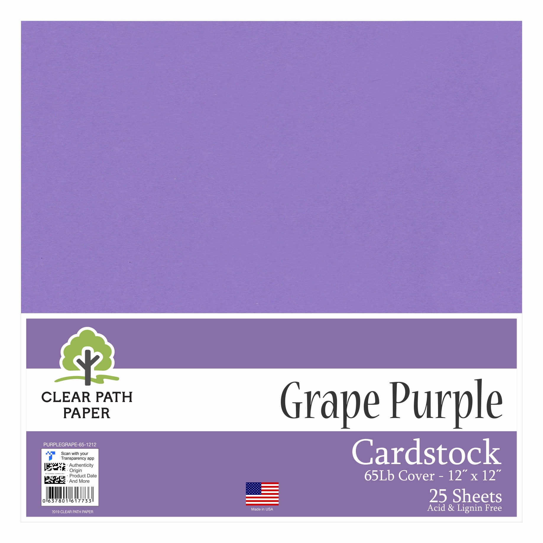 65lb Cover Cardstock Paper Purple 25 Sheets 8.5 x 11 inch