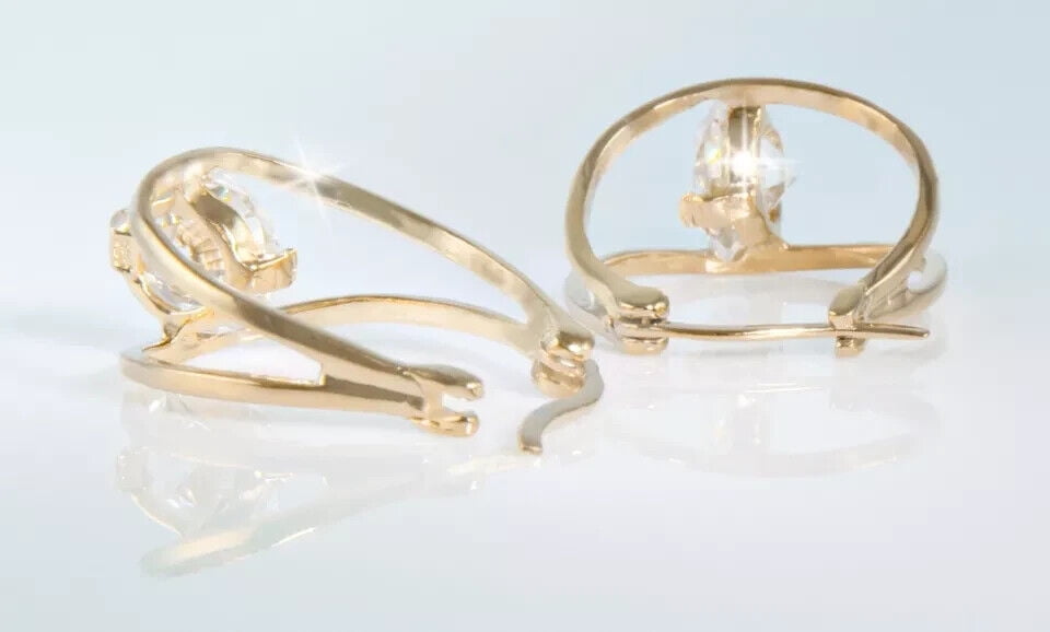 2Ct Round Cut Lab Created Diamond Pretty Solitaire Women Hoop Earrings 14K Yellow Gold Plated For Her