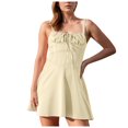 thumbnail image 1 of Vestido sin mangas y sin espalda de corte A para mujer - Color liso, vestido largo de verano, poliéster, ropa informal/formal, 1 of 5