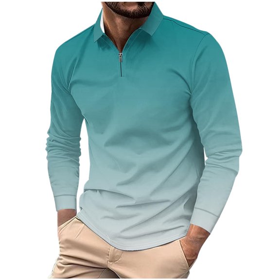 LIaqionyy Big and Tall Shirts for Mens Quarter Zip Golf Tops Collared Long Sleeve Solid Color Pullover Casual Tees