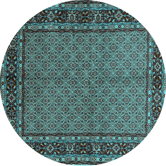 Ahgly Company Indoor Round Persian Light Blue Traditional Area Rugs, 3' Round