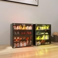 thumbnail image 3 of Pouseayar LED light  4 Tiers Black Shoe Display Cabinet with Glass Door & Glass Layer Shoes Cabinet, Bluetooth Control, 3 of 15