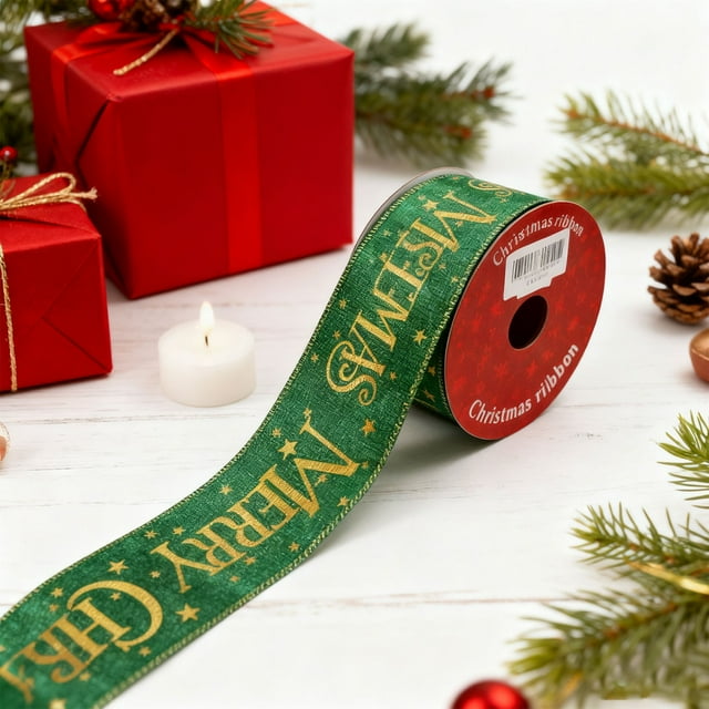 Christmas DecorationsGift Wrapping PaperChristmas Themed Decorative Ribbon Multi Style Gold Foil Printed Ribbon Festive Wrapping And Christmas Tree Decoration TapeGilded webbing