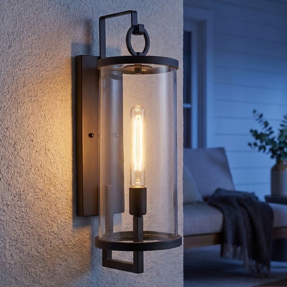 Contemporary Home Living 20.25" Charcoal Black High 1-Light Outdoor Wall Mounted Sconce