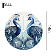thumbnail image 2 of 14 Inch Wall Clock Battery Operated Silent Clock Decorative for Office, Kitchen, Outdoor, Living Room，Watercolor Peacock Pattern on White Multicolor, 2 of 4