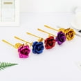 thumbnail image 2 of Frogued 5Pcs Gold Foil Rose Plated Artificial Flowers Valentine Day Gift Wedding Decor (Golden), 2 of 13