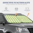 thumbnail image 7 of Picia White Green Plaid 2 Piece Car Windshield Sun Shade Foldable | Foldable Sun Shield for Front Window Blocks UV Rays and Keeps Your Vehicle Cool-Large, 7 of 7