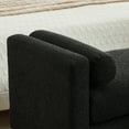 thumbnail image 6 of Tynzuro 66'' Upholstered Boucle Bench with Bolster Pillow, Fits King Size Bed/Entryway, Black-Natural, 6 of 8