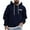 Navy, variant on Men's Graphic Print Hoodies Long Sleeve Drawstring Hoodie Pullover Sweatshirt Outdoor Sports Loungewear Blue M