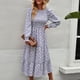thumbnail image 2 of Vestido Midi Con Estampado Floral de Poliéster Elegante Manga Larga ANGGREK, 2 of 6