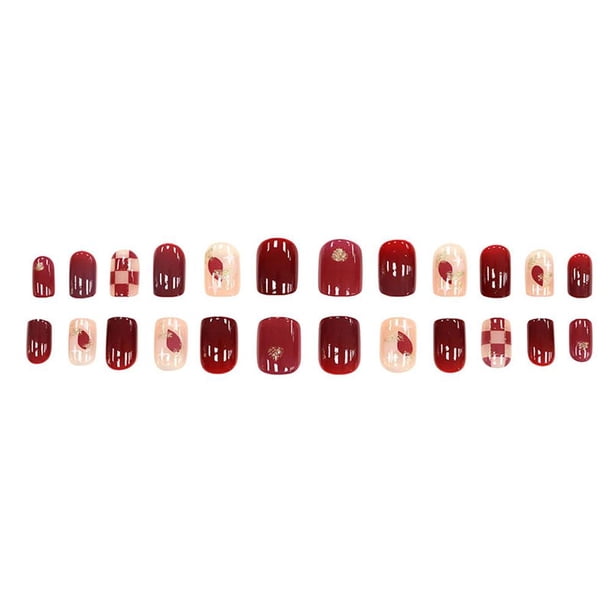 LUVCLS Uñas postizas postizas Puntas de uñas completas Uñas acrílicas artificiales Pegamento de arte estadounidense con uñas
