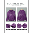 thumbnail image 4 of HOTAPEI Turtleneck Sweaters for Women Purple Oversized Cable Knit Sweater Soft Comfy Pullover Sweaters Pullover Knit Winter Tops, 4 of 5
