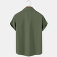 thumbnail image 4 of MIUOWANP Men's Short Sleeve Shirts Button Down Color Blocking Casual Loose Breathable Lapel Beach Shirt Size XL(10)Army Green, 4 of 5