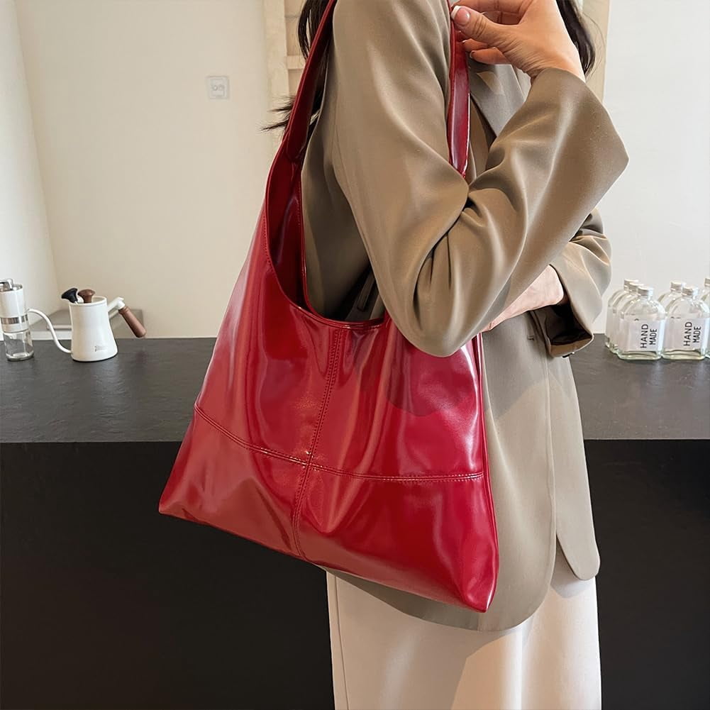 NANAHuang Slouchy Hobo Bags for Women Leather Tote Bag Slouchy Bag Shoulder Purse Ladies Top Handle Slouchy Tote Handbag