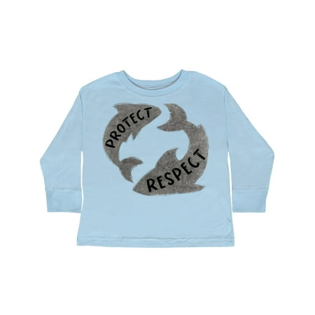 

Inktastic Respect and Protect Sharks Gift Toddler Boy or Toddler Girl Long Sleeve T-Shirt