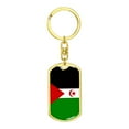 thumbnail image 4 of Western Sahara Flag Keychain Dog Tag Stainless Steel or 18k Gold, 4 of 16