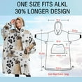 thumbnail image 4 of Oversized Wearable Blanket Hoodie,Pug and Footprints Sherpa Blanket Hoodie with Super Pockets,Super Warm Fuzzy Pullover for Women & Men, 4 of 6