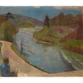 thumbnail image 2 of Franz Marent 23x20 Black Ornate Framed Double Matted Museum Art Print Titled: Landscape of the Birs I, 2 of 5