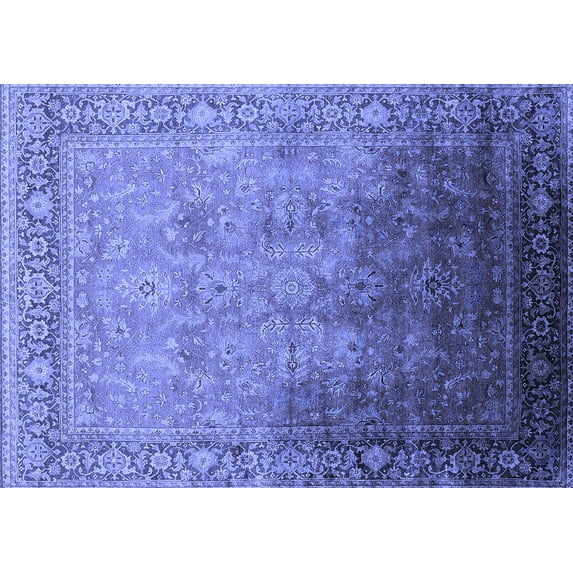 Ahgly Company Indoor Rectangle Oriental Blue Industrial Area Rugs, 2' x 3'