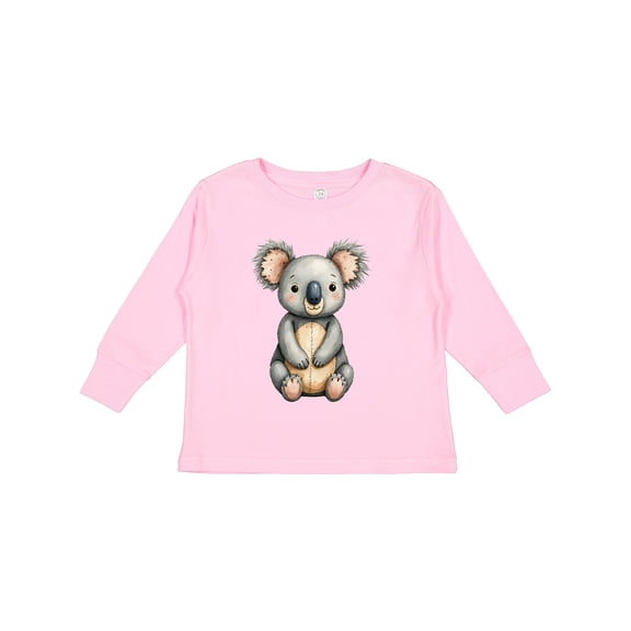 Inktastic Vintage Knitted Plush Koala Bear Boys or Girls Long Sleeve Toddler T-Shirt