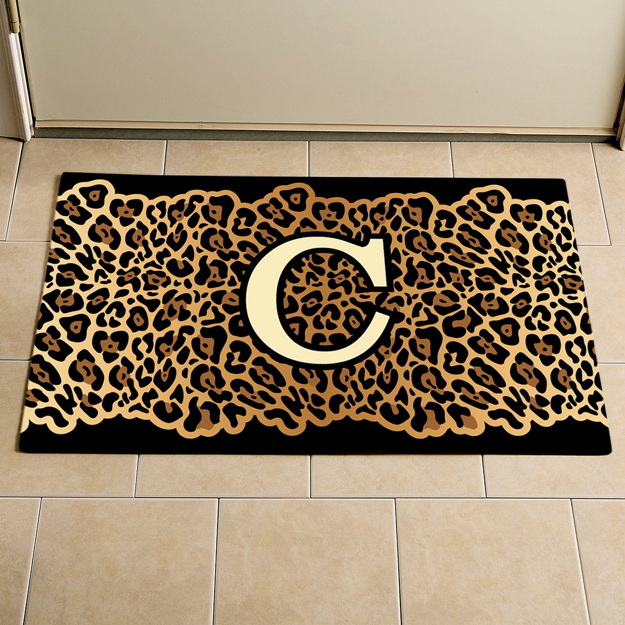 Personalized Leopard Print Doormat Walmart Com