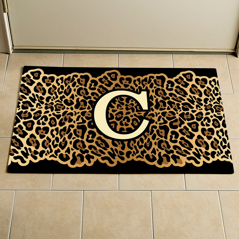 Personalized Leopard Print Doormat
