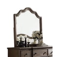 thumbnail image 1 of Benzara BM205591 Wooden Rectangular Shape Mirror with Scalloped Top, Brown & Silver, 1 of 2
