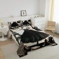 thumbnail image 3 of Black Girly Dress Bedding Eiffel Tower Paris Style Comforter Set Romantic Makeup Themed Bedding Comforter Sets Women Black High Heels Print Duvet Insert Fashion Dress Quilt, 3 of 6