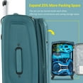 thumbnail image 2 of Softside Luggage Expandable 3 Piece Set Suitcase Upright Spinner Softshell Lightweight Luggage Travel Set (22" / 26" / 30") Green, 2 of 5