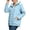 Blue, variant on Oversized Bomber Jacket for Women, Snap Button Closure, Casual Lightweight Nylon Varsity Coat with Pockets, 1 Piece, S-XXL, Plus Size Friendly